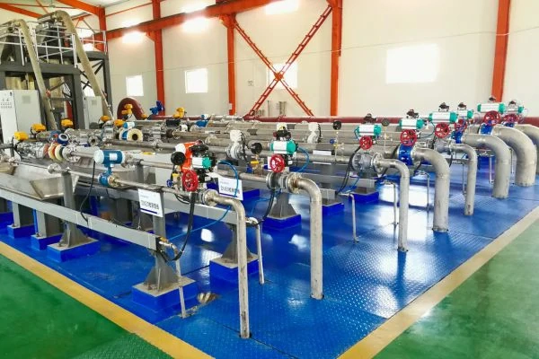 La ligne d'étalonnage du débitmètre a été construite